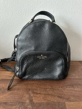 Kate Spade Mini Backpack Purse Black Pebble Grain Leather Zip Shoulder Bag