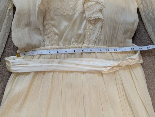 Vintage Gunne Sax Ivory Dress Boho Bridal Lace Prairie Cottage Core - Picture 9 of 13