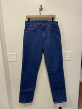 Wrangler 13MWZ Cowboy Cut Original Fit Jeans Mens 33x34 Dark Wash Indigo Blue