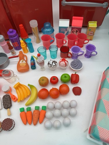 LOT Battat Our Generation Kitchen Fridge Dining Table Play Set Fire Accessories - Picture 4 of 13
