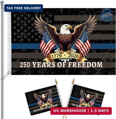3Pcs 250th anniversary usa Flag 3x5(Includes two hand-waving flags)Double-Sided