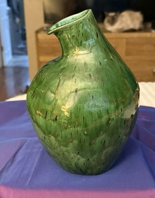 Iconic 1960 s Green Free Form Studio Pottery Vase French Design Style of Madoura