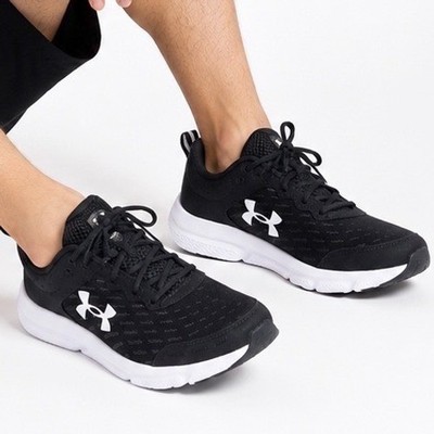 Under Armour Charged Assert 10 Running Shoes Black White 10.5 Activewear 71-04