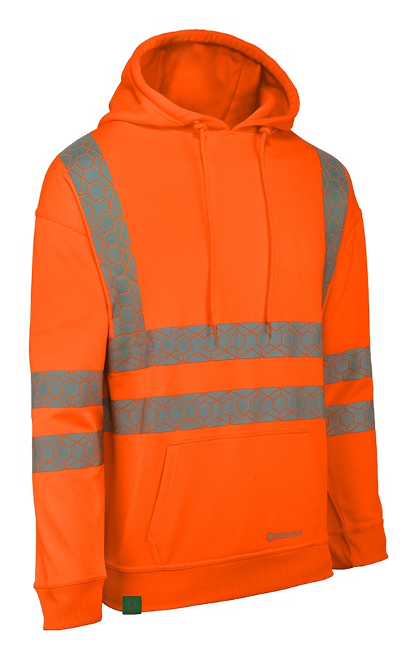 Beeswift Envirowear Recyclable Hi-Vis Hoodie Orange Size 4XL