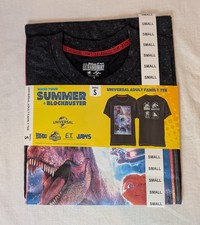 Universal Studio Jaws ET Back To Future Jurassic Park Black T Shirt Small