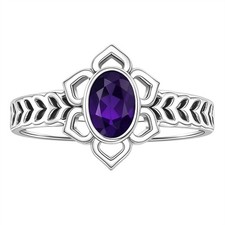 Natural African Amethyst 925 Sterling Silver Ring s.7 Jewelry R-1744