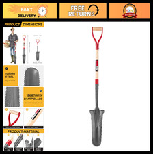 Narrow Drain Spade Shovel for Garden Digging Metal Detecting - 44 Inches