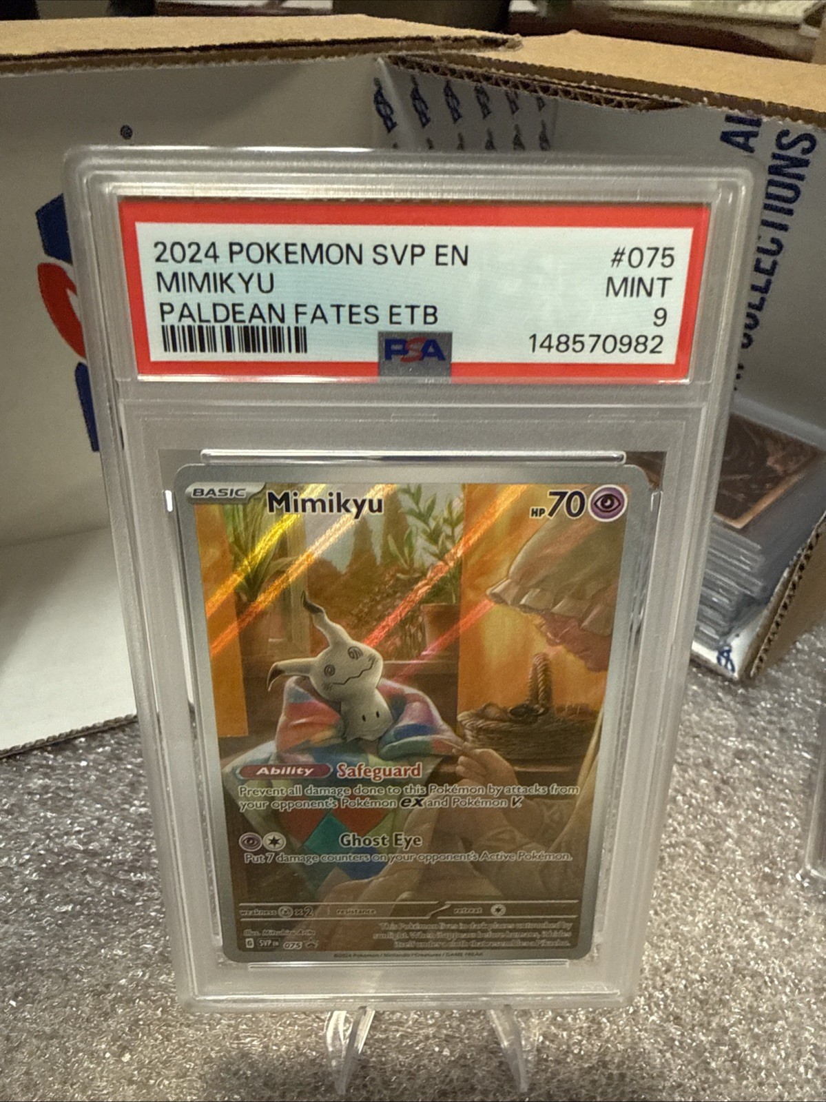 2024 Pokemon Mimikyu 75 Pokemon Center Promo PSA 9 Graded Card
