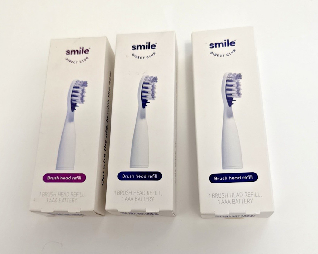 Lot of 3 Smile Direct Club Toothbrush Brush Head Refill New 