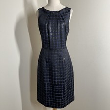 Donna Morgan Black Blue-SZ 10-?Shiny? Textured Dot Design Sleeveless Sheath Dres