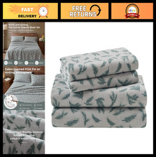 Cozy 100 Cotton Flannel Sheet Set, Cottage Charms Print, Full Size, Fits 14" Ma