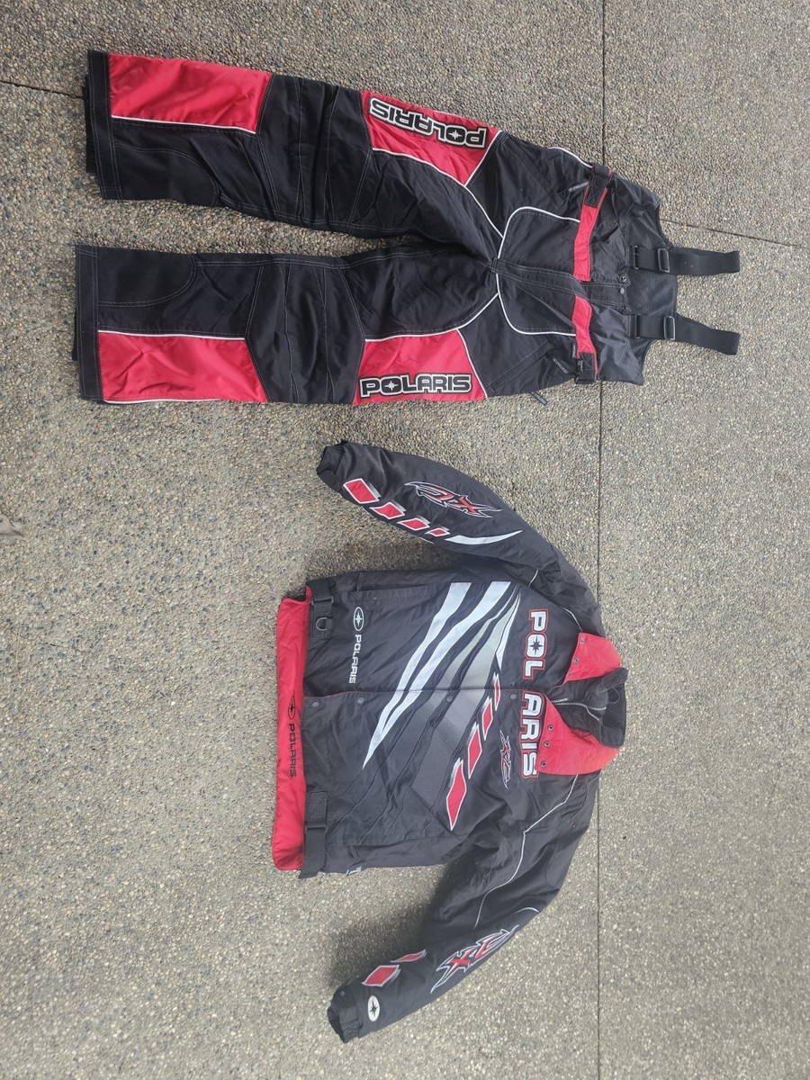 ポラリス スノーモービル ウエア Rare! Polaris XC Snowmobile Jacket Sz LT & Bibs Sz XL Racing Suit