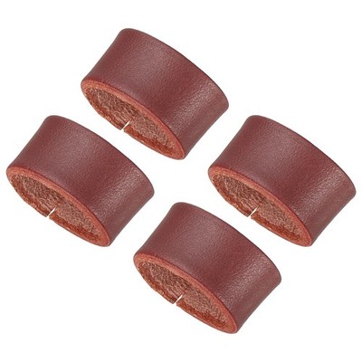 4 Pcs Leather Loop Keeper Belt Keeper for 0.7''/0.9'' Wide Belts Reddish Brown