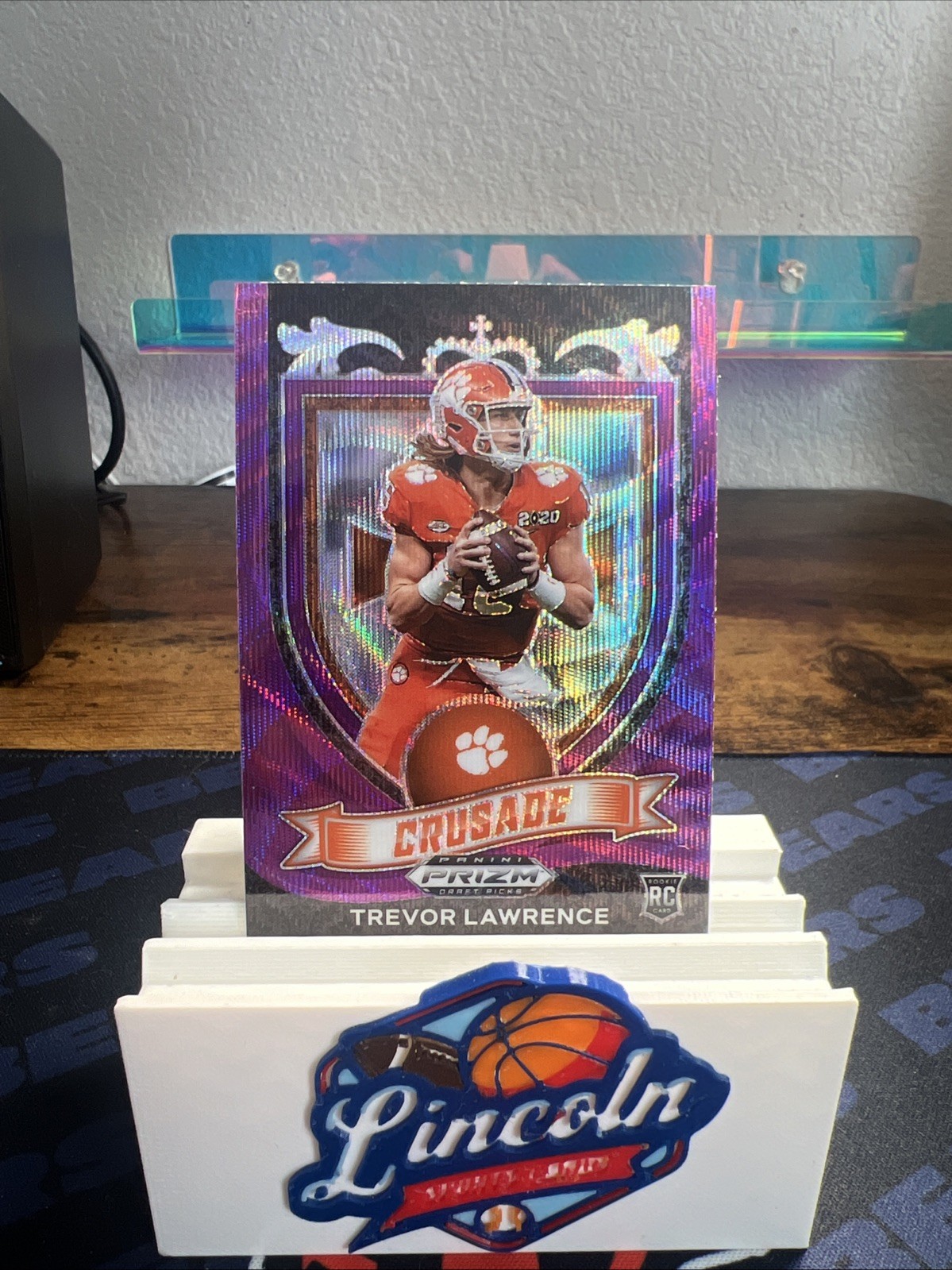 2021 Panini Prizm Draft Picks Crusade Purple Wave Trevor Lawrence #161 Rookie RC