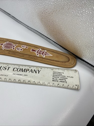 VINTAGE AUSTRALIANO COMPENSATO BOOMERANG Emu & Kangaroo & Critters - Foto 6 di 7