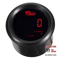 ESUPPORT Car 2" 52mm Digital Red RPM Tachometer 0-9999 Automotive Tacho Gauge
