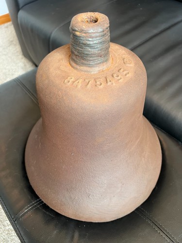 Vintage Crazy NOS Unfinished! EMD 12" Cast Iron Locomotive Train Bell 8475495