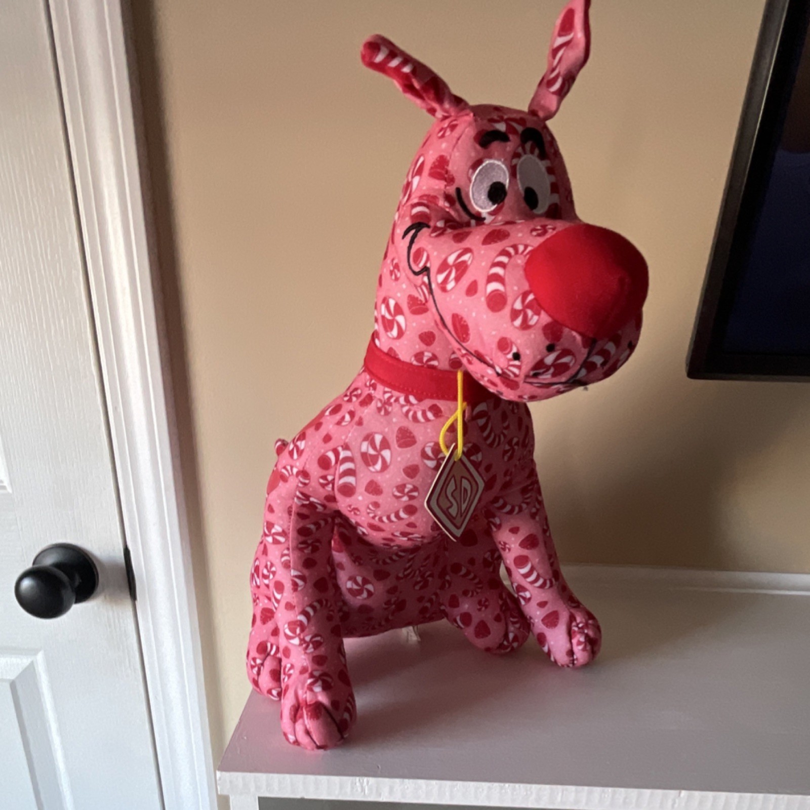 RARE Scooby-Doo Pink Plush Toy with Candy Pattern