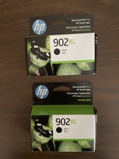 Lot of 2 HP 902XL High Yield Black Genuine OEM Ink Cartridges Exp 2027