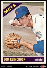 1966 Topps #589 Lou Klimchock Mets SHORT-PRINT 5 - EX