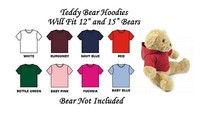 Teddy Bear Clothes Hoodie To Fit Approx 12 Or 15 Bear (15 Fits Build A Bear) Teddy Bear Clothes Hoodie To Fit Approx 12 Or 15 Bear (15 Fits Build A Bear)