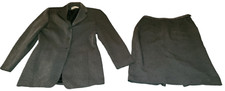 JONES WEAR Women 2PC Elegant Brown Polyester Skirt Suit Size 10
