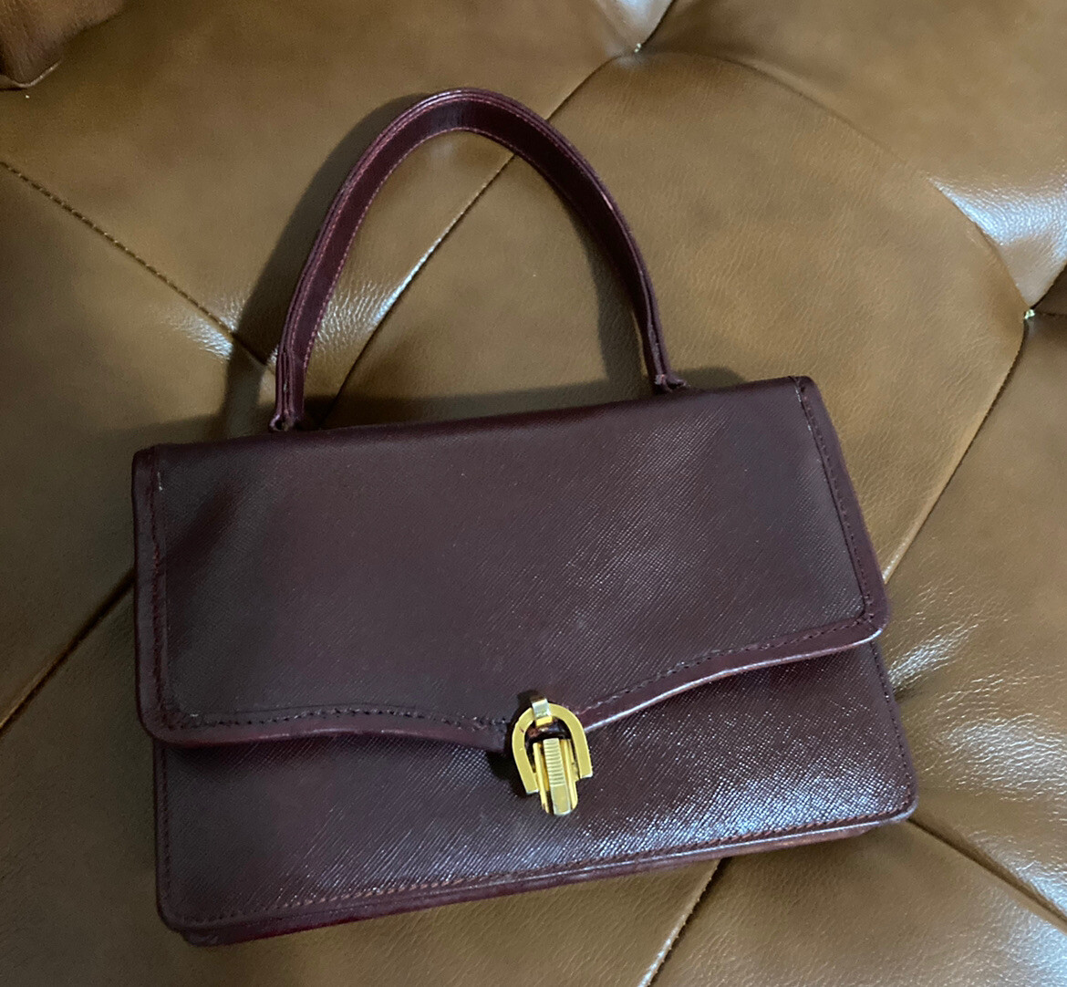 Gucci 196070s Vintage Burgundy Leather HandBag Gem
