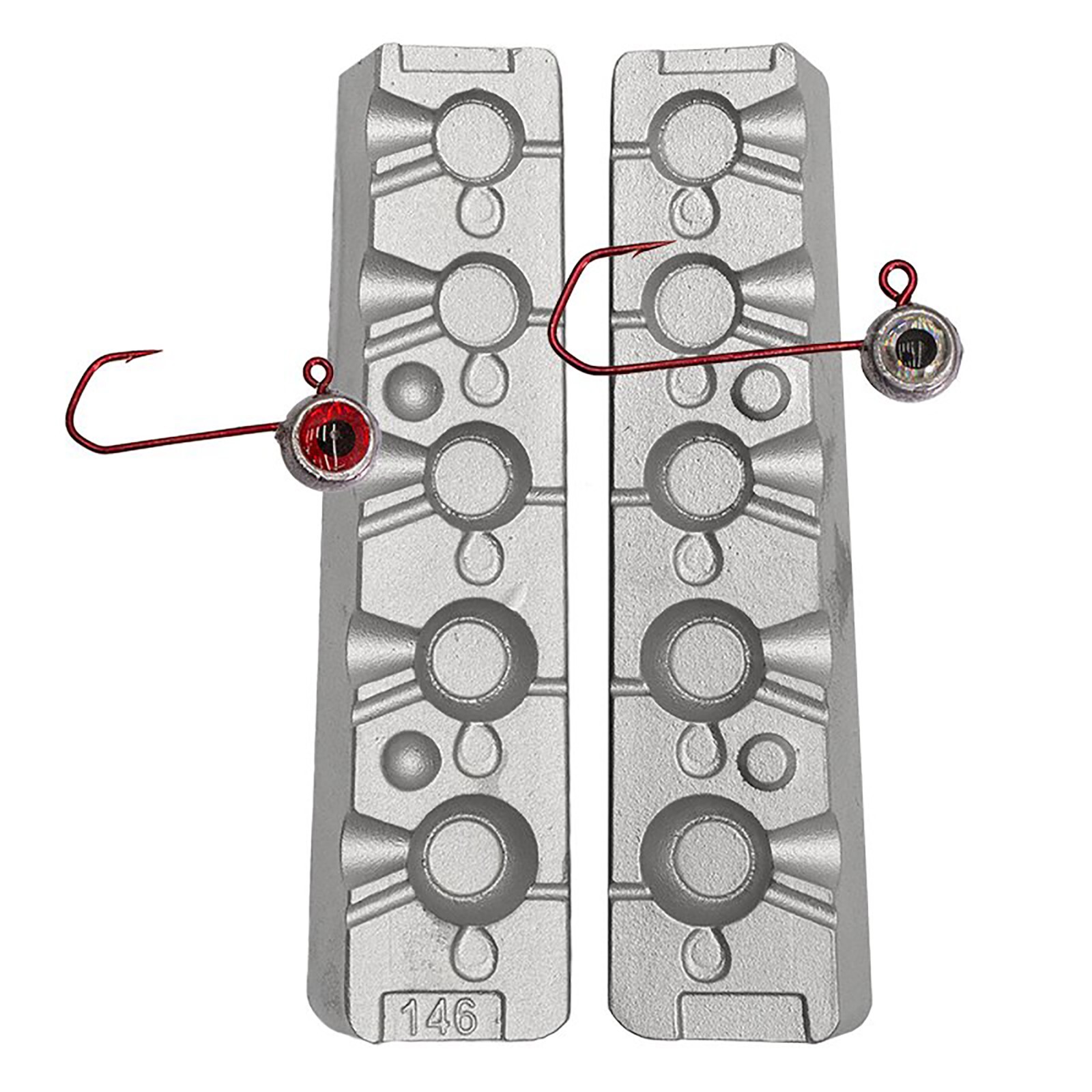 Round Jig Head Mold 4-5-8-12-15g Fishing jig Aluminum Mold | eBay