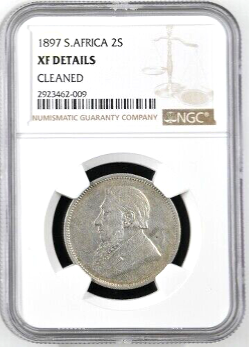 1897 Südafrika 2 Shillings, NGC XF Details - gereinigt, KM-6 - Bild 1 von 2