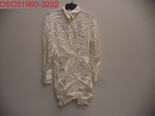 Stain Zara Women's Off White Satin 1/2 Button Long Sleeve Dress L 04437098251049