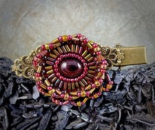 Granat i koraliki Starzała mosiężna spinka do włosów - Darmowa wysyłka!