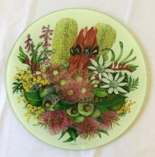Helene Wild Glass Counter Saver / Cutting Board 10” Ashdene Australiana Floral