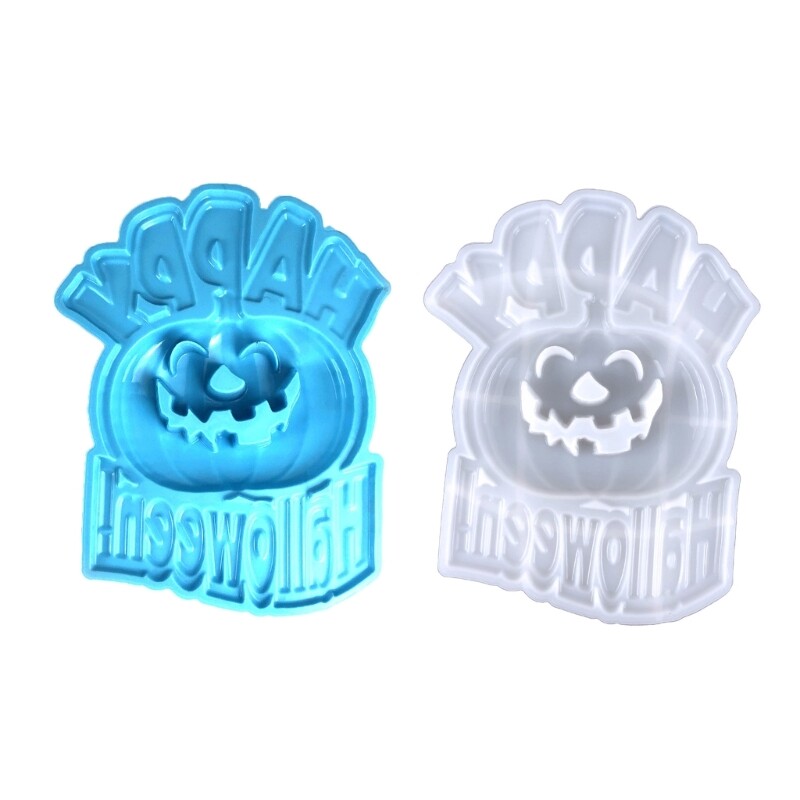 Smiling Pumpkin Silicone Mold for DIY Resin Halloween Decorations
