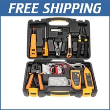 Ergonomic RJ45 Crimper and Cable Tester: Complete Network Tool Kit 15 Pieces