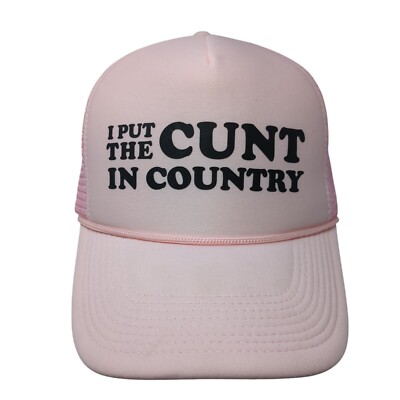 I Put the C**t in Country Snapback Rope Trucker Hat Pink One Size Nissin