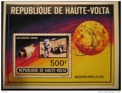REPUBLIQUE DE HAUTE-VOLTA 1973 Apollo 17 Moon Space Spatial Cosmos Astronomy Roc
