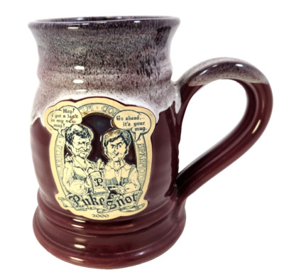 Deneen Pottery Puke & Snot Mug 2000 Renaissance Maroon Drip Got a Leak *Mks READ