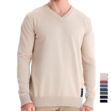 Men's Slim Fit V-neck Sweater Casual Knitted Pullover Warm Sweaters