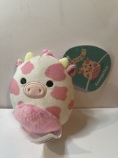 Squishmallow Evangelica 3.5  Valentines Clip Cow 2023 Stuffed Plush NWT