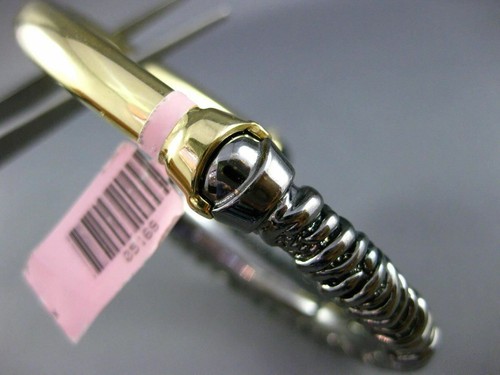 EXTRA LARGE 6.69CT DIAMOND & SMOKY TOPAZ 14K YELLOW & BLACK GOLD BANGLE BRACELET - 第 10/12 張圖片