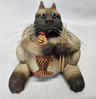 1998 Cagey Critters Cat Figure Fish Kitty