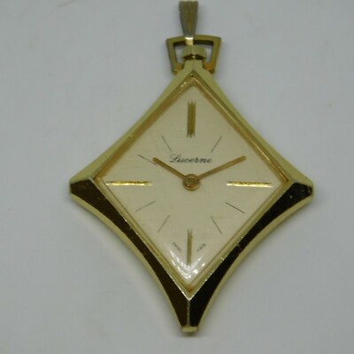 Lucerne Swiss Made Gold Tone Wind-up Analog Women's Pendant Watch For  Repairs - Main Image