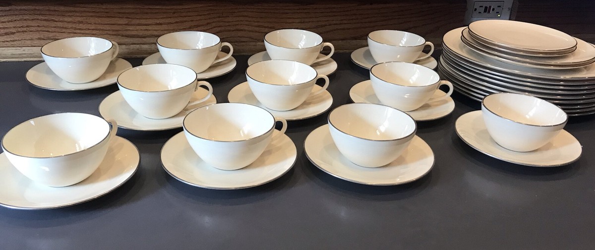 Vintage Lenox Olympia Platinum silver rimmed china X-303P-35