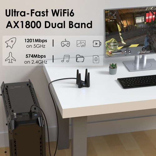 WAVLINK WIFI6 Wireless Adapter USB 3.0 WIFI Dongles for PC Desktop Network Card - Picture 47 of 55