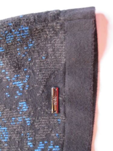 HUGO BOSS Pullover Sweater Men Medium Blue Camouflage Silk Blend Long Sleeve - Picture 3 of 13
