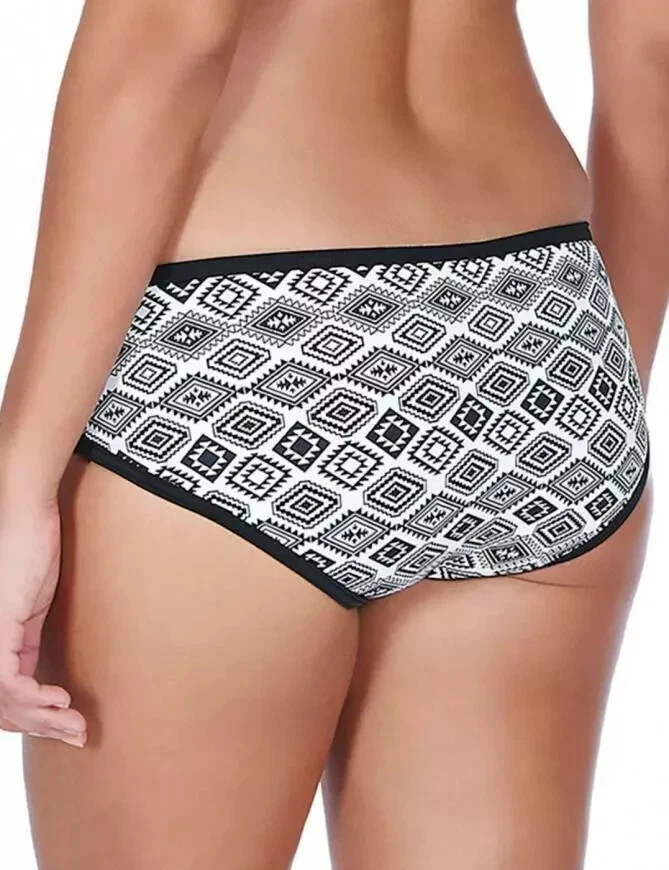 Freya Frenzy Bikini Short Size XL 16 18 Black White Monochrome Brief Shorty 4014 - Image 4 of 4