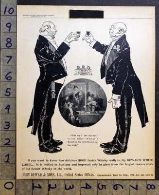 1904 DEWARS SCOTCH WHISKEY IRISH WHITE LABEL SCOTLAND MILITARY DISTILL AD FC5168