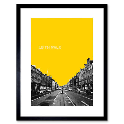 Edinburgh Leith Walk gelb gerahmter Wandkunstdruck