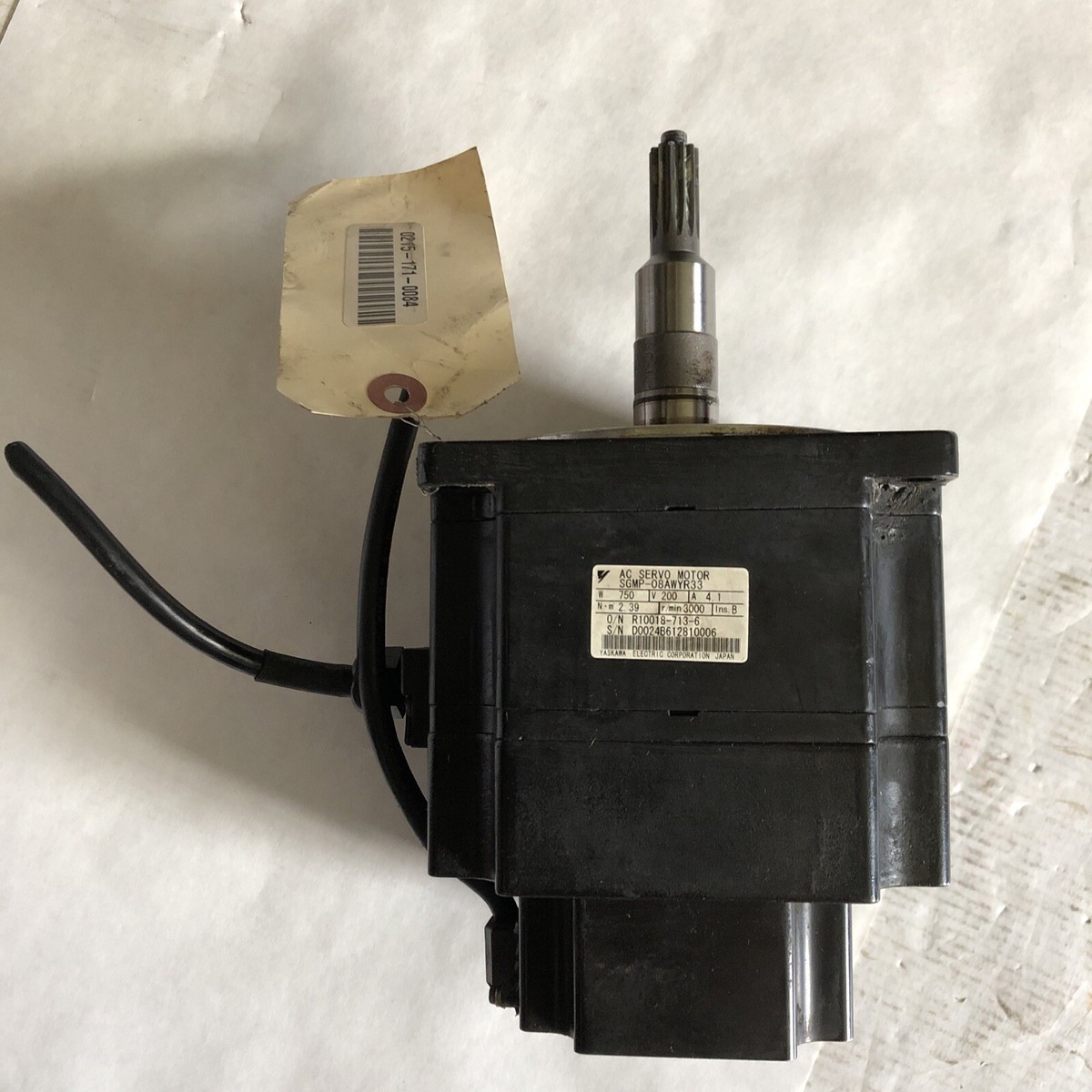 YASKAWA SGMP-08AWYR33 AC SERVO MOTOR 3000rpm, 200v, 750W,DJ | eBay