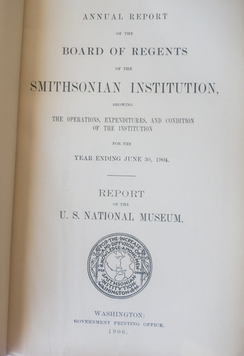 Annual Report of the Smithsonian Institute 1897, 1904,1915-1918,1922,1942, 1950 - Picture 7 of 19